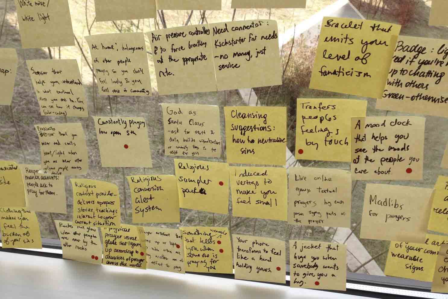 Photo of brainstorming using Post-its